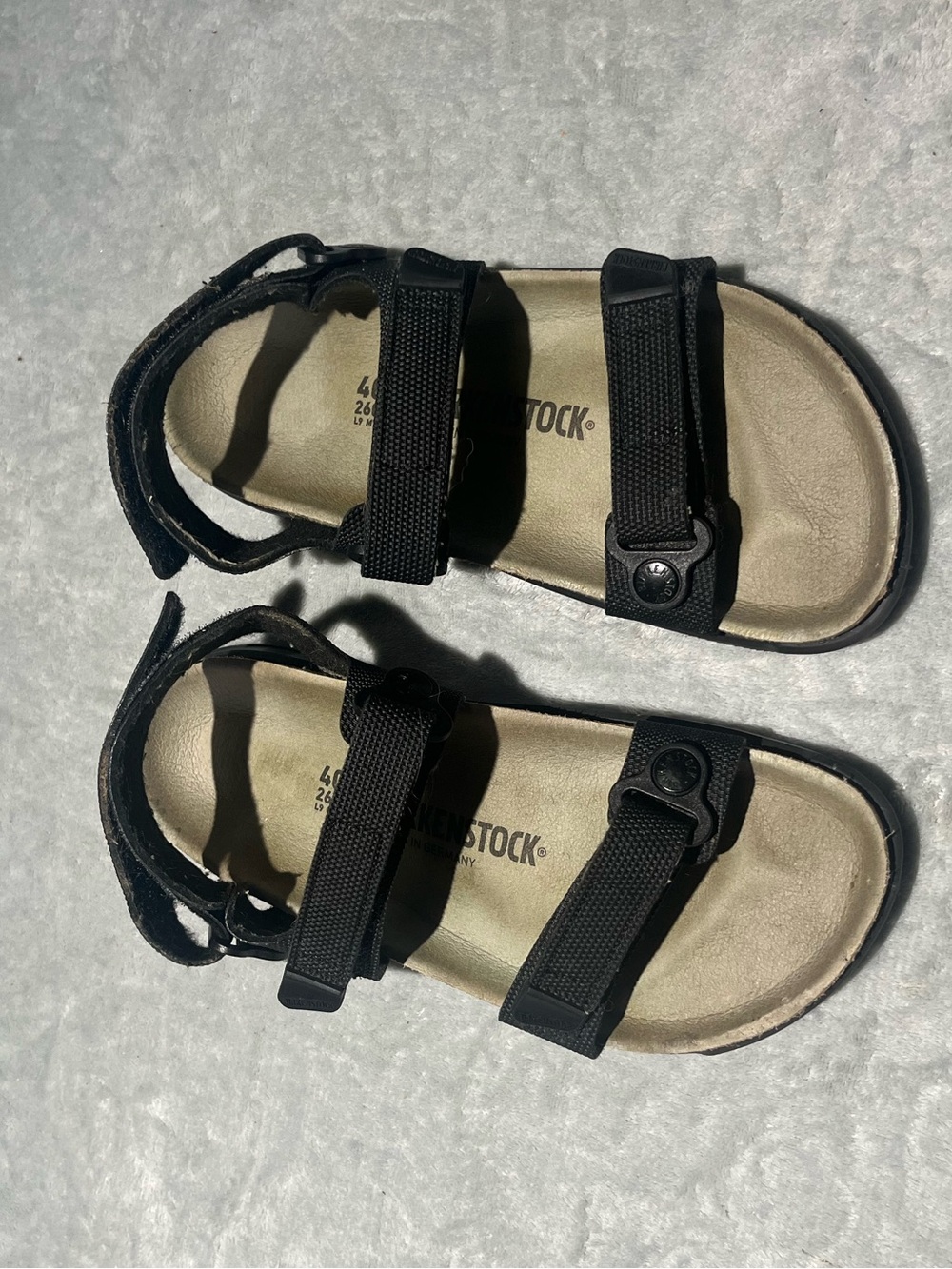 Birkenstock Black and Beige Strappy Sandals Size 9.5/10 EU 10